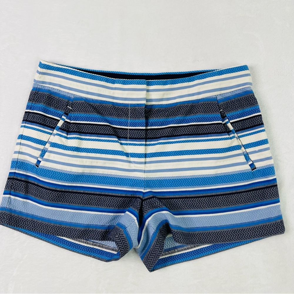 J. Crew blue white black striped shorts Size 6